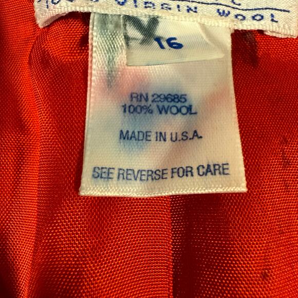 Vintage 90's Pendleton Classics Red Virgin Wool Blazer Jacket Women’s 16 - Picture 6 of 12